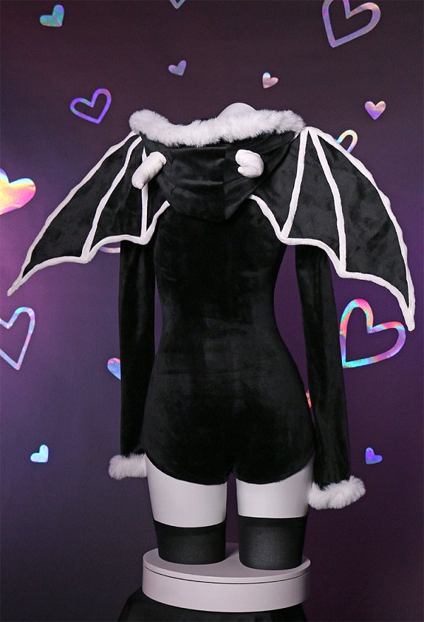 Sexy Lingerie Skeleton Bodysuit Gothic Skull Style Romper and Wings with Thigh Socks and Garters Sexy Lingerie Skeleton Bodysuit Gothic Skull Style Romper and Wings with Thigh Socks and Garters