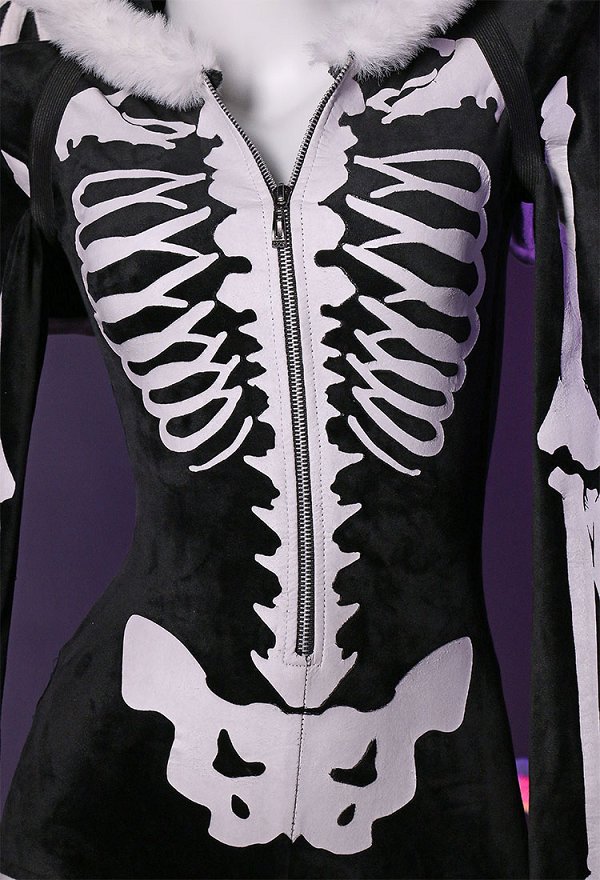 Sexy Lingerie Skeleton Bodysuit Gothic Skull Style Romper and Wings with Thigh Socks and Garters Sexy Lingerie Skeleton Bodysuit Gothic Skull Style Romper and Wings with Thigh Socks and Garters