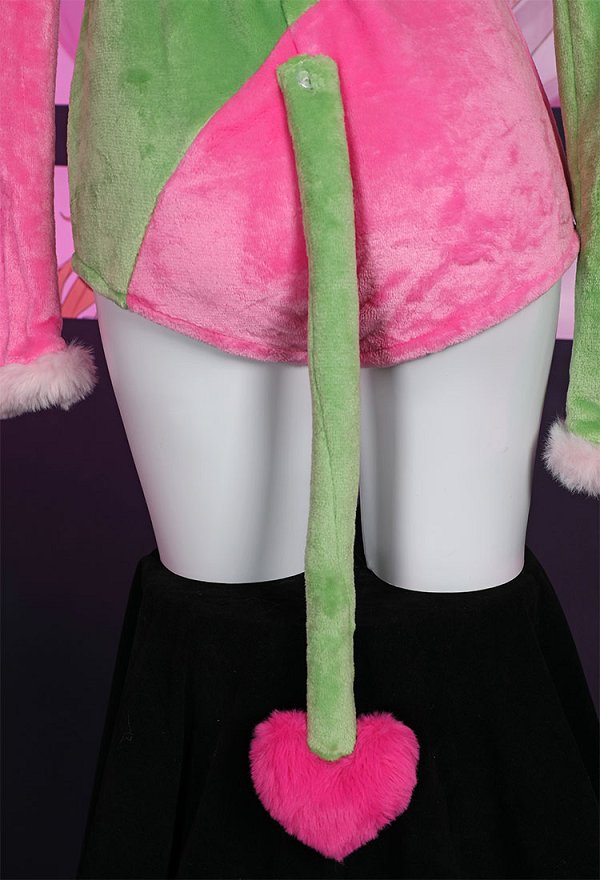 Plush Homewear Sexy Bodysuit Hooded Romper and Belt with Choker and Thigh Socks