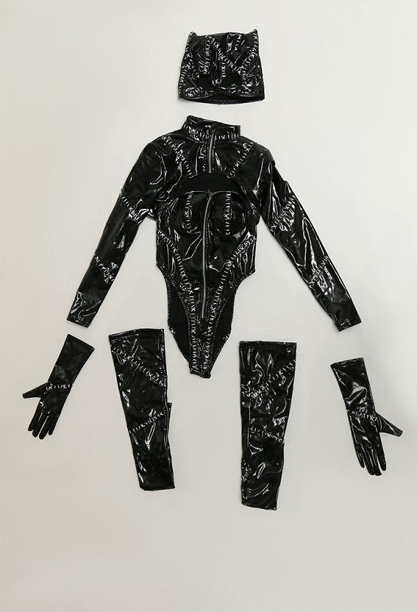 Cat Woman Dérivé Lingerie Sexuelle Justaucorps avec Couvre-chef et Gants Cat Woman Dérivé Lingerie Sexuelle Justaucorps avec Couvre-chef et Gants