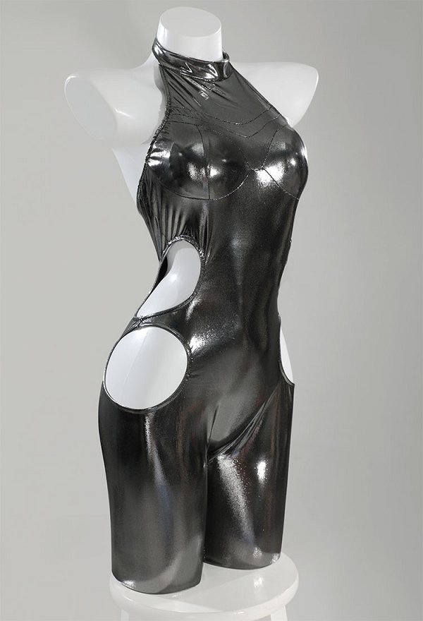 Sexy Lingerie Bodysuit Shiny Hollowed Halter Romper and Top with Mask Sexy Lingerie Bodysuit Shiny Hollowed Halter Romper and Top with Mask