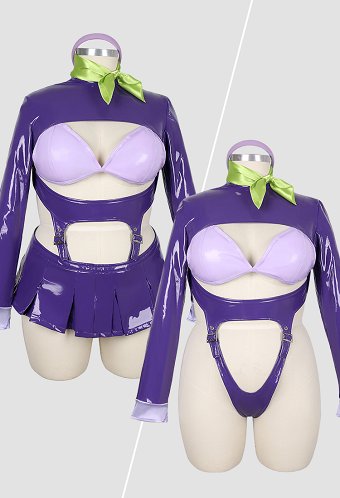 Talla Plus Sexy Traje de lencería inspirado en Daphne de cuerpo entero con transparencias incluye corsé y minifalda