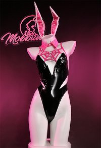 Dérivé Sexy Bunny Costume Halloween Halter Spiderweb Bunny Girl Body Outfit avec Headband Gants Mesh Collants