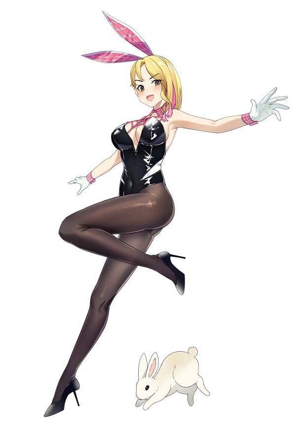 Disfraz de Cosplay Derivative Sexy Bunny Costume Halter Spiderweb Bunny Girl Bodysuit Outfit con Guantes de Diadema Pantimedias de Malla