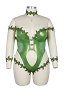 Talla Plus Conjunto sexy inspirado en superhéroe Poison Ivy: body estilo enredaderas con guantes y collar