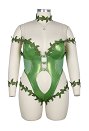 Talla Plus Conjunto sexy inspirado en superhéroe Poison Ivy: body estilo enredaderas con guantes y collar