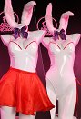 Sailor Mars Derivative Bunny Costume Sexy Lingerie Bunny Girl Bodysuit and Skirt Set with Gloves and Headband