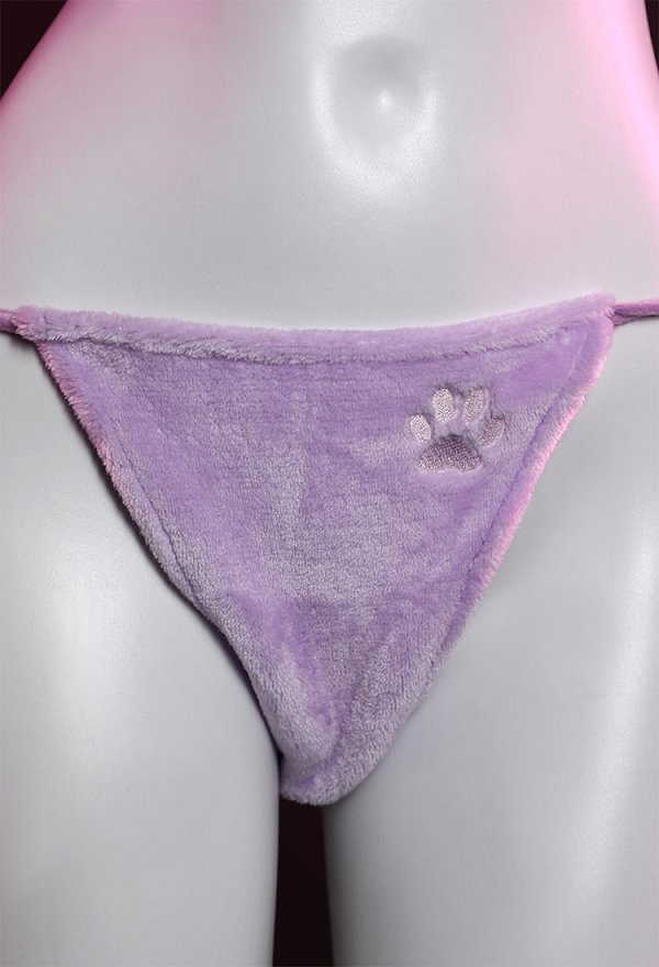 Disfraz de Cosplay PM Derivative Kawaii Purple Plush Sexy Lingerie Set Crop Corsé y Shorts con Cordones Panty Tail Socks Diadema