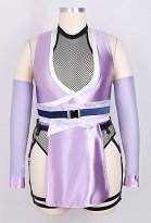 Más Tamaño Lencería Sexy Ninja Disfraz de Malla Body y V profunda Body con Máscara Muslo Medias