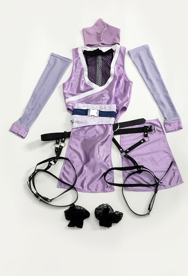 Bodysuit en Maille Lingerie Sexy et Bodysuit en V Profond avec Masque et Chaussettes de Cuisses Bodysuit en Maille Lingerie Sexy et Bodysuit en V Profond avec Masque et Chaussettes de Cuisses