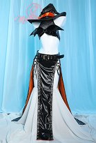 Halloween Gothic Pumpkin Witch Sexy Lingerie Set Halter Bat Wings Top and High Slit Skirt with Hat Gloves Socks Halloween Gothic Pumpkin Witch Sexy Lingerie Set Halter Bat Wings Top and High Slit Skirt with Hat Gloves Socks
