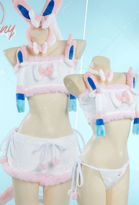 Kawaii Lingerie Set Plush Homewear Pink Crop Top and Shorts with Headband and Socks