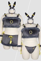 Disfraz de Cosplay Conjunto de lencería derivado de PM en talla grande pijama de peluche adorable con top corto y pantalones cortos incluye tanga y cola Disfraz de Cosplay Conjunto de lencería derivado de PM en talla grande pijama de peluche adorable con top corto y pantalones cortos incluye tanga y cola