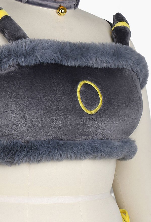 Disfraz de Cosplay Conjunto de lencería derivado de PM en talla grande pijama de peluche adorable con top corto y pantalones cortos incluye tanga y cola