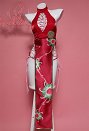 Boa Derivado Sexy Lencera de Costume Halloween Cheongsam Conjunto de Vestido de Abertura Alta HalterStyle