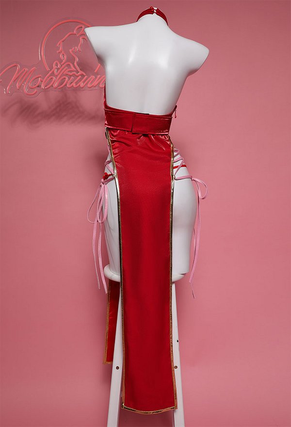 Boa Derivado Sexy Lencera de Costume Halloween Cheongsam Conjunto de Vestido de Abertura Alta HalterStyle Boa Derivado Sexy Lencera de Costume Halloween Cheongsam Conjunto de Vestido de Abertura Alta HalterStyle