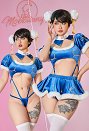 SF Chun-Li Derivative Sexy Lingerie Cosplay Bodysuit and Skirt with Thigh Socks