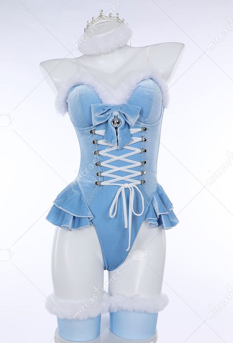 Snow Queen Sexy Christmas ensemble de Noël en peluche avec capuche et couronne