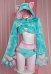 Sexy Lingerie Set Furry Paw Cat Ear Plush Bra and Panty with Short Hoodie and Stockings