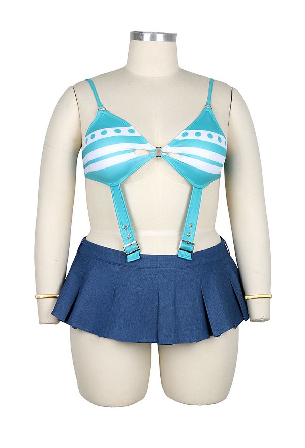 Übergröße Nami Derivative Sexy Bodysuit Cutout Lingerie Rock Gürtel Socken Arm Zubehör Dessous