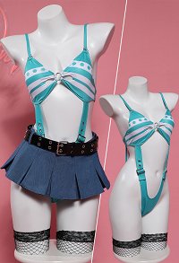 Nami Derivative Sexy Bodysuit Cutout Lingerie Rock Gürtel Socken Arm Zubehör Dessous