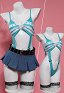 Nami Derivative Sexy Lingerie Costume Halloween Cutout Bodysuit and Mini Skirt Set with Belt Stockings Outfit