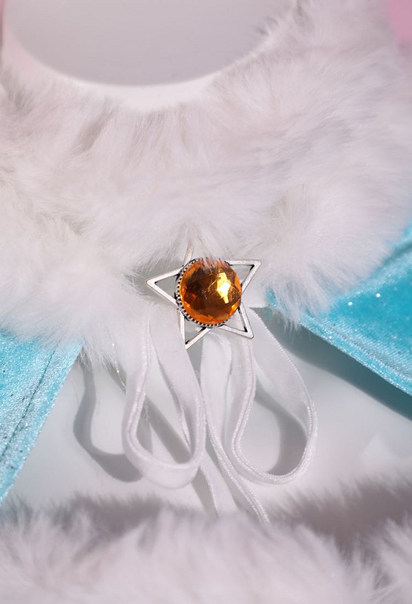 Rosalina Derivative Sexy Lingerie Set Christmas Furry Cutout Bodysuit with Short Cape Choker Crown
