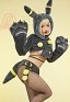 PM Derivado Bikini Furry Paw Sexy Lencera Kawaii Plush Homewear Paw Gloves Sudadera con Capucha y Braga de Sujetador con Cola
