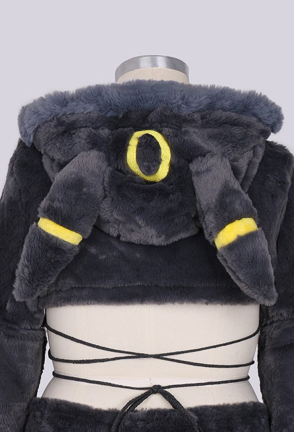 Plus Size PM Derivado Furry Paw Sexy Traje Erótico Lindo Peluche Loungewear Pata Chaqueta con Capucha y Braga