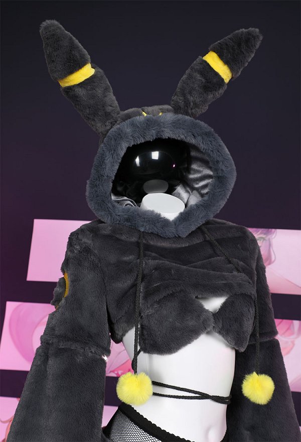PM Derivado Bikini Furry Paw Sexy Lencera Kawaii Plush Homewear Paw Gloves Sudadera con Capucha y Braga de Sujetador con Cola