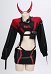 Traje estilo motocicleta Demon lencería sexy mono y falda con riñonera y diadema