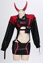 Ensemble de Combinaison de Moto Démoniaque avec Body et Jupe Courte Avec sac Banane et Bandeau
