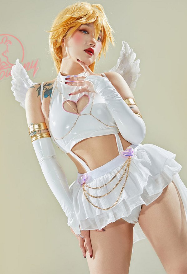 Panty Derivado Sexy Lencería Sostén Halter con Alas de Cosplay
