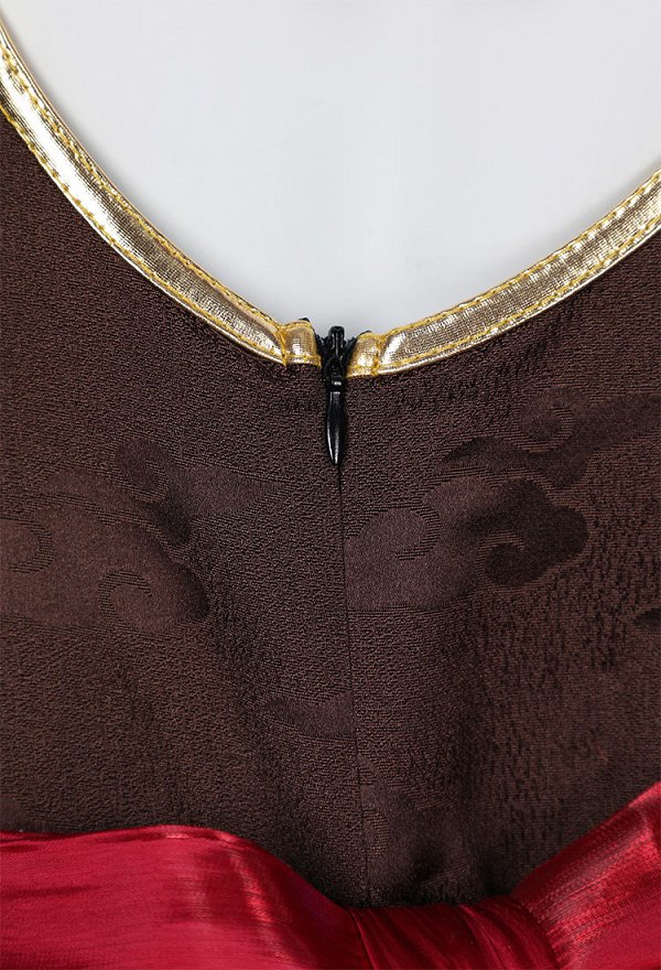 Tingyun Derivative Cheongsam Style Dress and Plush Shawl with Bracelet and Thigh Stockings Costume