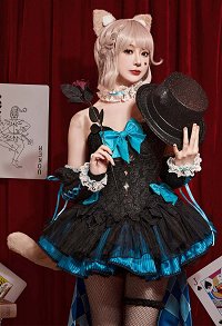 Lynette Derivative Sexy Dress Suit Vestido Bowknot sin Tirantes y Mangas con Cola y Medias