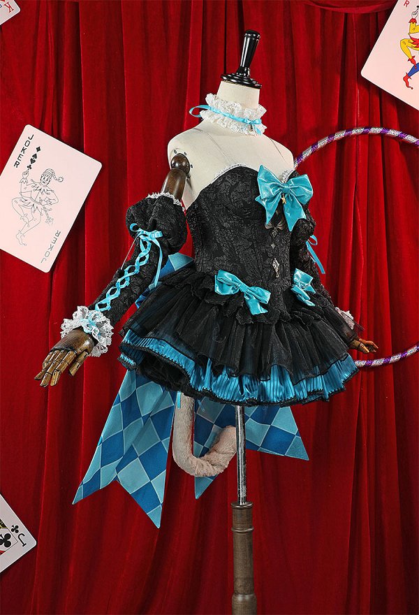 Lynette Derivative Sexy Dress Suit Vestido Bowknot sin Tirantes y Mangas con Cola y Medias