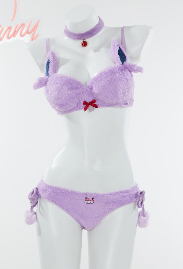 Lencería Sexy Derivado de PM con Sujetador y Braguita Triangular con Falda a Media Pierna y Collar