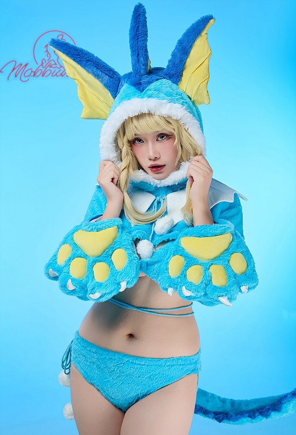 PM Derivative Bikini Furry Paw Sexy Lingerie Kawaii Plush Homewear Top de pata peluda y Braga de Sujetador con Medias