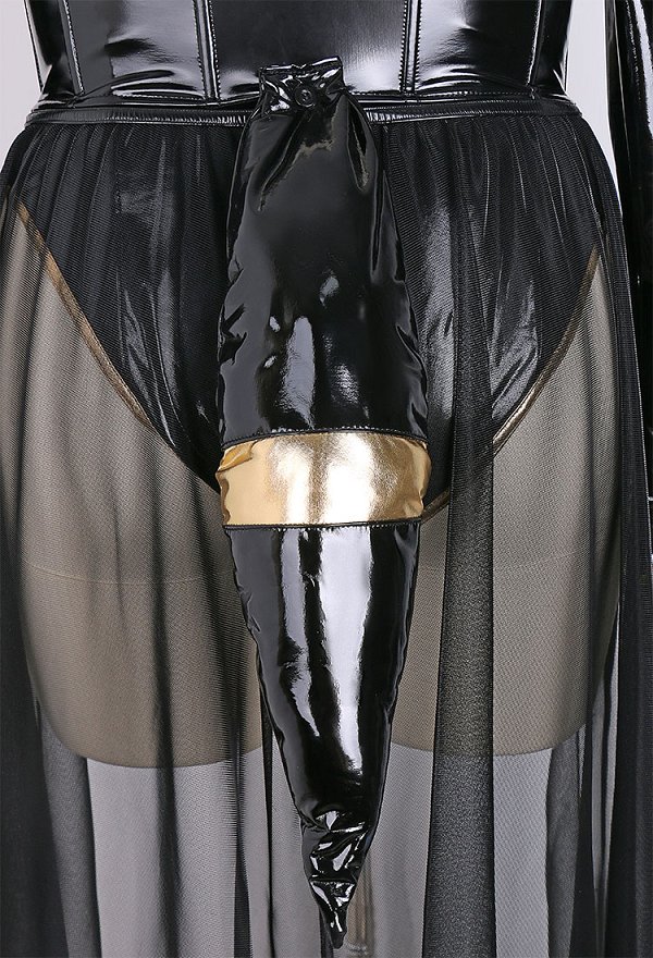 Conjunto de lencería sexy de talla grande PM Derivate mono negro y top con falda de gasa y diadema