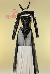 PM Derivado Sexy Lencería Negra Camiseta Corta y Falda con Diadema