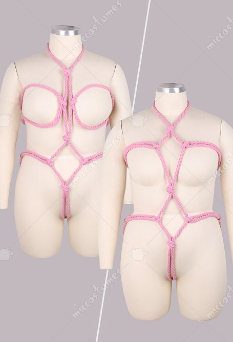 Talla Grande Accesorios Eróticos Sexy Cuerda de Cáñamo Rosa Cadena para el Cuerpo Accesorios Bondage