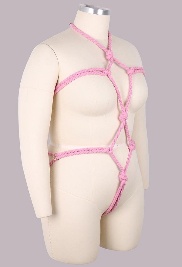 Talla Grande Accesorios Eróticos Sexy Cuerda de Cáñamo Rosa Cadena para el Cuerpo Accesorios Bondage