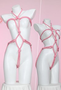 Sexy Dessous Zubehör rosa Seil Körperkette Lingerie Bandage Zubehör