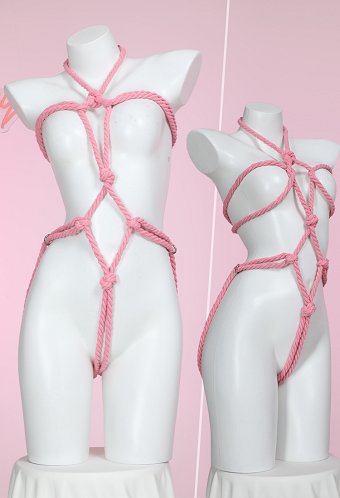 Sexy Dessous Zubehör rosa Seil Körperkette Lingerie Bandage Zubehör