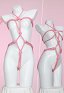 Disfraz de Cosplay Accesorios de Cuerda Rosa Sexy para el Cuerpo con Cadena, Accesorios de Ataduras