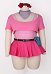 Plus Size Bulma Derivative Sexy Lingerie Set Bodysuit and Crop Top with Skirt Waist Bag