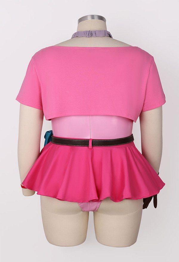 Plus Size Bulma Derivative Sexy Lingerie Set Bodysuit and Crop Top with Skirt Waist Bag