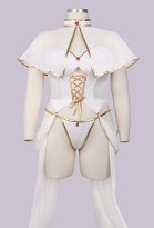 Plus Size Friren Derivative Sexy Lingerie Costume Cutout Top Cape and Panty with Sleeves