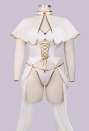 Plus Size Friren Derivative Sexy Lingerie Costume Cutout Top Cape and Panty with Sleeves