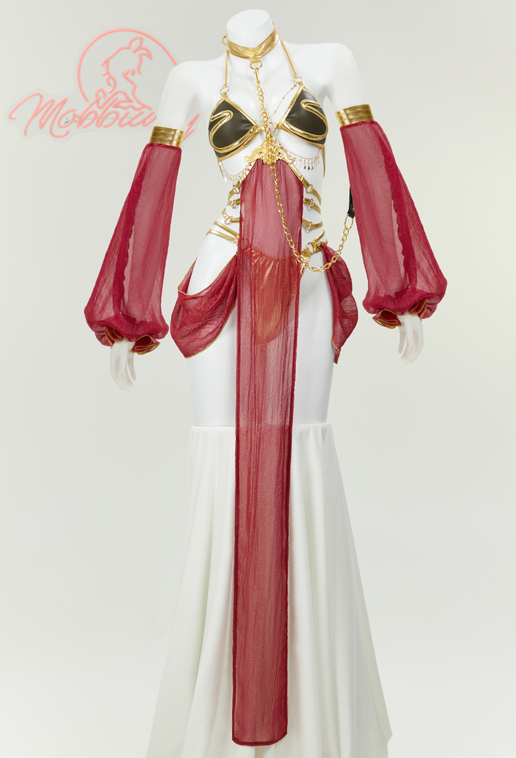Disfraz de Esclava de la Princesa Leia Conjunto Sexy de Camiseta y Tanga con Collar y Cadena de Pecho